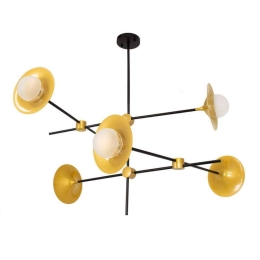 Φωτιστικό Οροφής Joliet 00780 6xG9 Με Πλέγμα Φ93x87cm Black-Gold GloboStar