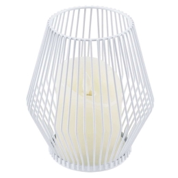 Φανάρι Με Διακοσμητικό Κερί Candle Led 76488 Φ14x16cm Με Μπαταρία & Χειριστήριο Dimmable 2700K White Αλουμίνιο