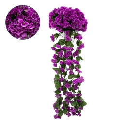 Τεχνητό Κρεμαστό Φυτό Phlox 78051 30x30x80cm Green-Violet GloboStar Polyester,Πλαστικό