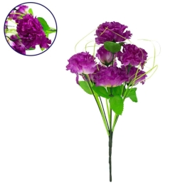 Διακοσμητικό Μπουκέτο Γαρύφαλλα 09075 20x20x35cm Green-Violet GloboStar Πλαστικό