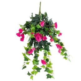 Τεχνητό Κρεμαστό Φυτό Bougainvillea 20240 60cm Green-Purple Globostar Πολυαιθυλένιο