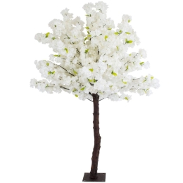 Τεχνητό Δέντρο Cherry Blossom 20141 160cm White-Brown Globostar Πολυαιθυλένιο,Ύφασμα
