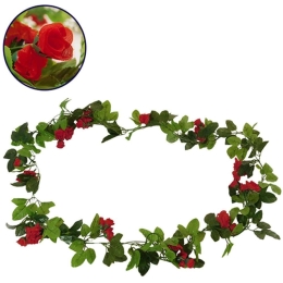 Τεχνητή Γιρλάντα Τριαντάφυλλα 09014 220cm Red Globostar Πλαστικό
