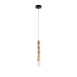 Φωτιστικό Οροφής Κρεμαστό Beads 00696 1xE27 IP20 5x33cm Beige GloboStar