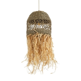 Φωτιστικό Οροφής Κρεμαστό Saintlucia 02160 Boho 1xE27 IP20 30x90cm Khaki-Beige GloboStar