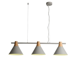 Φωτιστικό Οροφής - Ράγα EF18P385GY 3ΧΕ27 23Χ85ΧΗ120 Grey Aca Decor Μέταλλο,Ξύλο