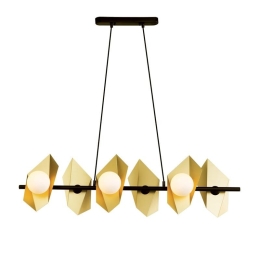 Φωτιστικό Οροφής - Ράγα HL42596P100BG 6ΧG9 100Χ26ΧΗ120 Gold-Black Aca Decor Μέταλλο,Γυαλί