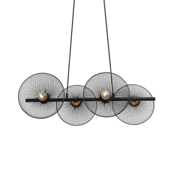 Φωτιστικό Οροφής - Ράγα HL45844P71B 4ΧΕ27 71Χ35ΧΗ119 Black Aca Decor Μέταλλο