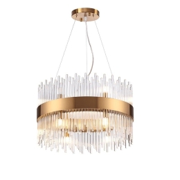 Φωτιστικό Οροφής EG18412P50AB 12XG9 D50XH110 Brass Aca Decor Κρύσταλλο,Μέταλλο
