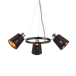 Φωτιστικό Οροφής EG213P63BK 3ΧΕ14 D63XH100 Black Aca Decor Μέταλλο,Ύφασμα