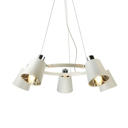 Φωτιστικό Οροφής EG215P73WH 5ΧΕ14 D73XH100 White Aca Decor Μέταλλο,Ύφασμα
