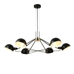 Φωτιστικό Οροφής EG4346P100B 6ΧΕ14 D100ΧH100 Black Aca Decor Μέταλλο