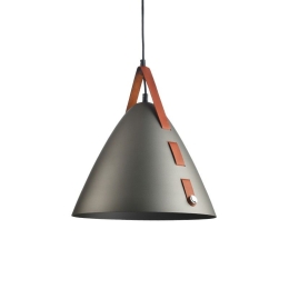 Φωτιστικό Οροφής HL41441P33BN 1ΧΕ27 D33XH100 Black Aca Decor Metal, Leather