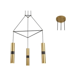Φωτιστικό Οροφής HM853P56BR 3XGU10 56X49XH150 Brass Aca Decor Μέταλλο