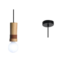 Φωτιστικό Οροφής OD7821P6 1ΧΕ27 D6XH120 Natural Aca Decor Ξύλο,Δέρμα