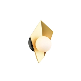 Φωτιστικό Τοίχου - Απλίκα HL42591W28BG 1ΧG9 16Χ14Χ28 Gold-Black Aca Decor Μέταλλο,Γυαλί