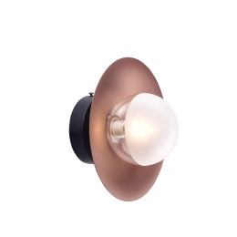 Φωτιστικό Τοίχου - Απλίκα HL4301W20BC 1ΧG9 D20X15 Copper-Black Aca Decor Μέταλλο,Γυαλί
