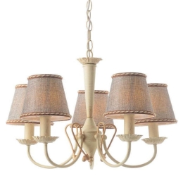 Φωτιστικό Οροφής Κρεμαστό DL8315 5XE14 Φ54cm Avignon White Patine - Grey Aca Decor Μέταλλο,Ύφασμα