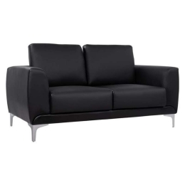 Καναπές Διθέσιος Kenzie HM3121.21 Black Pu Ξύλο,Ύφασμα