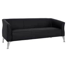 Καναπές Τριθέσιος Kiana HM3122.31 Black Pu Ξύλο,Ύφασμα