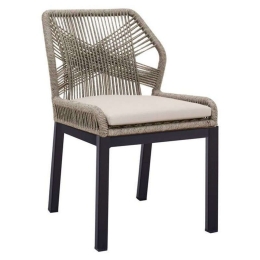 Καρέκλα Αλουμινίου Grey Με Σχοινί 56x60x83 Beige HM5547.02