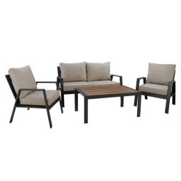 Σετ Σαλόνι 4τμχ HM5128.12 Σκούρο Γκρι 70x79x90cm 4 Θέσεων