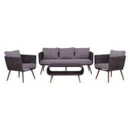 Σετ Σαλόνι 4τμχ HM5282.11 Γκρι 182x67x71cm 5 Θέσεων