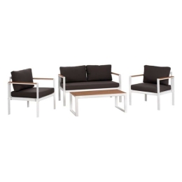 Σετ Σαλόνι 4τμχ LIFE HM5089.11 Λευκό 144x70x79cm 4 Θέσεων