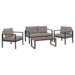 Σετ Σαλόνι 4τμχ LIFE HM5089.12 Ανθρακί 144x70x79cm 4 Θέσεων
