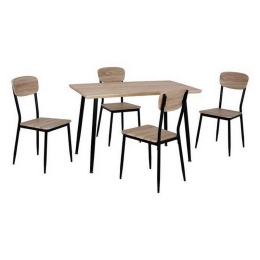 Σετ Τραπεζαρίας 5τμχ HM10348.01 Sonama-Μαύρο 120x70x76.5cm 4 Θέσεων