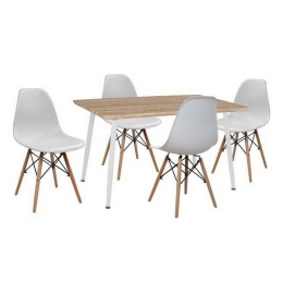 Σετ Τραπεζαρίας 5τμχ Twist HM10349.02 Sonama-Λευκό 120x70x76.5cm 4 Θέσεων