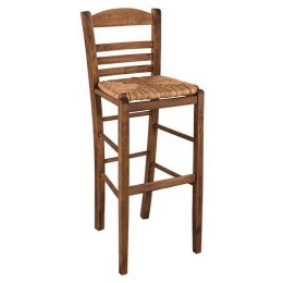 Σκαμπό Επιλοχία HM10377.01 Καρυδί 41x43x105cm Ξύλο,Ψάθα