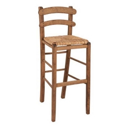 Σκαμπό Καρφωτό HM10372.01 Καρυδί 40x42x105cm Ξύλο,Ψάθα