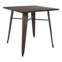 Τραπέζι HM0611.04 Rusty 80x80x76cm Μέταλλο,Ξύλο