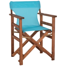Καρέκλα Σκηνοθέτη Λήμνος Με Textilene HM10368.08 57x54x88,5cm Walnut-Ciel
