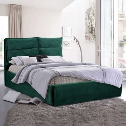 Κρεβάτι Royalty HM563.03 160Χ200 Dark Green Υπέρδιπλο Ξύλο,Ύφασμα