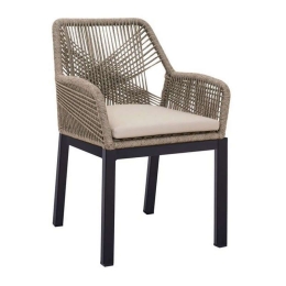 Πολυθρόνα Αλουμινίου Grey Με Σχοινί 56x58x82,5 HM5543.02 Beige