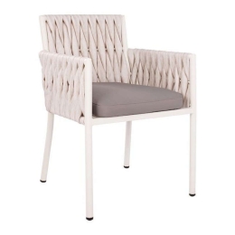 Πολυθρόνα Αλουμινίου Με Rattan 55x58x82 HM5564.01 White