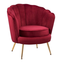 Πολυθρόνα Coquille 78X79X84Y HM8493.06 Red Μέταλλο,Ύφασμα