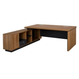 Γραφείο Επαγγελματικό Αριστερή Γωνία Honey Oak - Grey 199X180X76/40X180X64 HM2347L