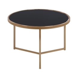 Τραπέζι Στρογγυλό Francesco Black-Gold Φ62X43 HM8607