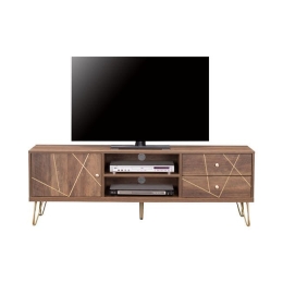 Έπιπλο Τηλεόρασης Kaitlyn HM8652 Wallnut Gold 150x39x50Y εκ. Μελαμίνη