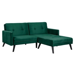 Καναπές Γωνία Κρεβάτι Livia Dark Green Με Υποπόδιο 211X158X83Y εκ.HM3151.03 Βελούδο