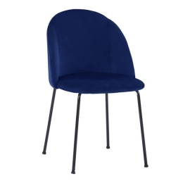 Καρέκλα Clara Blue HM8545.08 50x54x79Υ εκ. Σετ 2τμχ Βελούδο, Μέταλλο