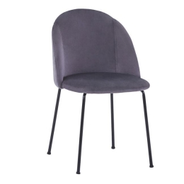 Καρέκλα Clara Grey HM8545.01 50x54x79Υ εκ. Σετ 2τμχ Βελούδο, Μέταλλο