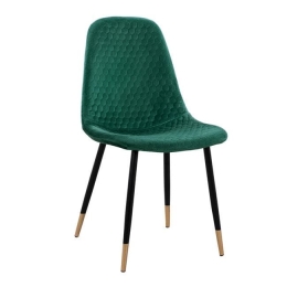 Καρέκλα Lucille HM8552.03 Dark Green 45Χ56Χ81Υ εκ. Σετ 4τμχ Βελούδο, Μέταλλο
