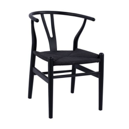 Καρέκλα Τραπεζαρίας Brave HM8695.02 56X52X76cm Black Ξύλο,Σχοινί