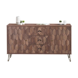 Μπουφές Philippa HM8675 Wallnut 140x39x80Υ εκ. Μελαμίνη,Μέταλλο