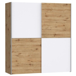 Ντουλάπα Δίφυλλη Συρόμενη Μegan HM2366.01 170,3x61,2x191cm Natural-White Δίφυλλη