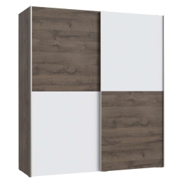 Ντουλάπα Δίφυλλη Συρόμενη Megan HM2366.05 170,3x61,2x191cm Walnut-White Δίφυλλη Μελαμίνη